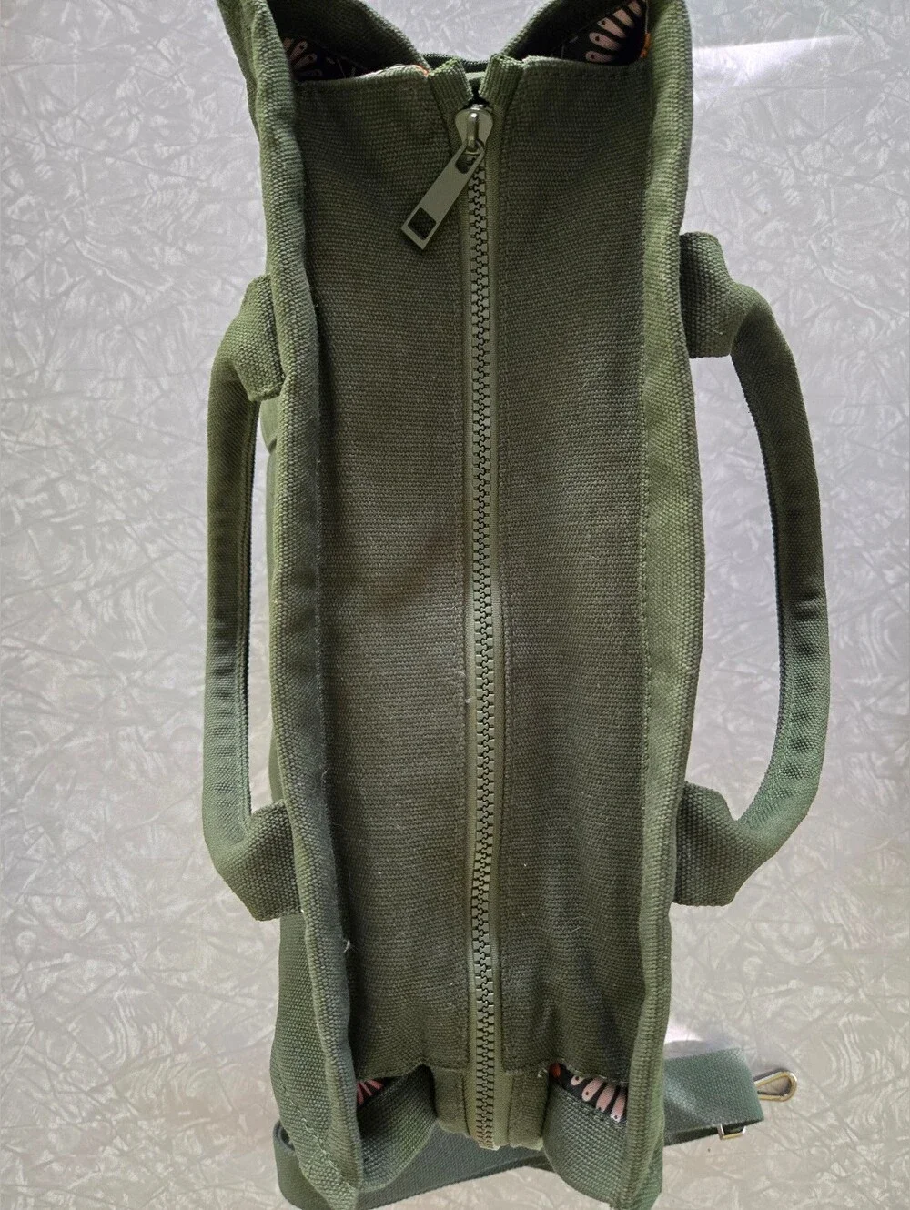 PopFlex Sloane Tote - Jungle Green/Floral Interior - EUC